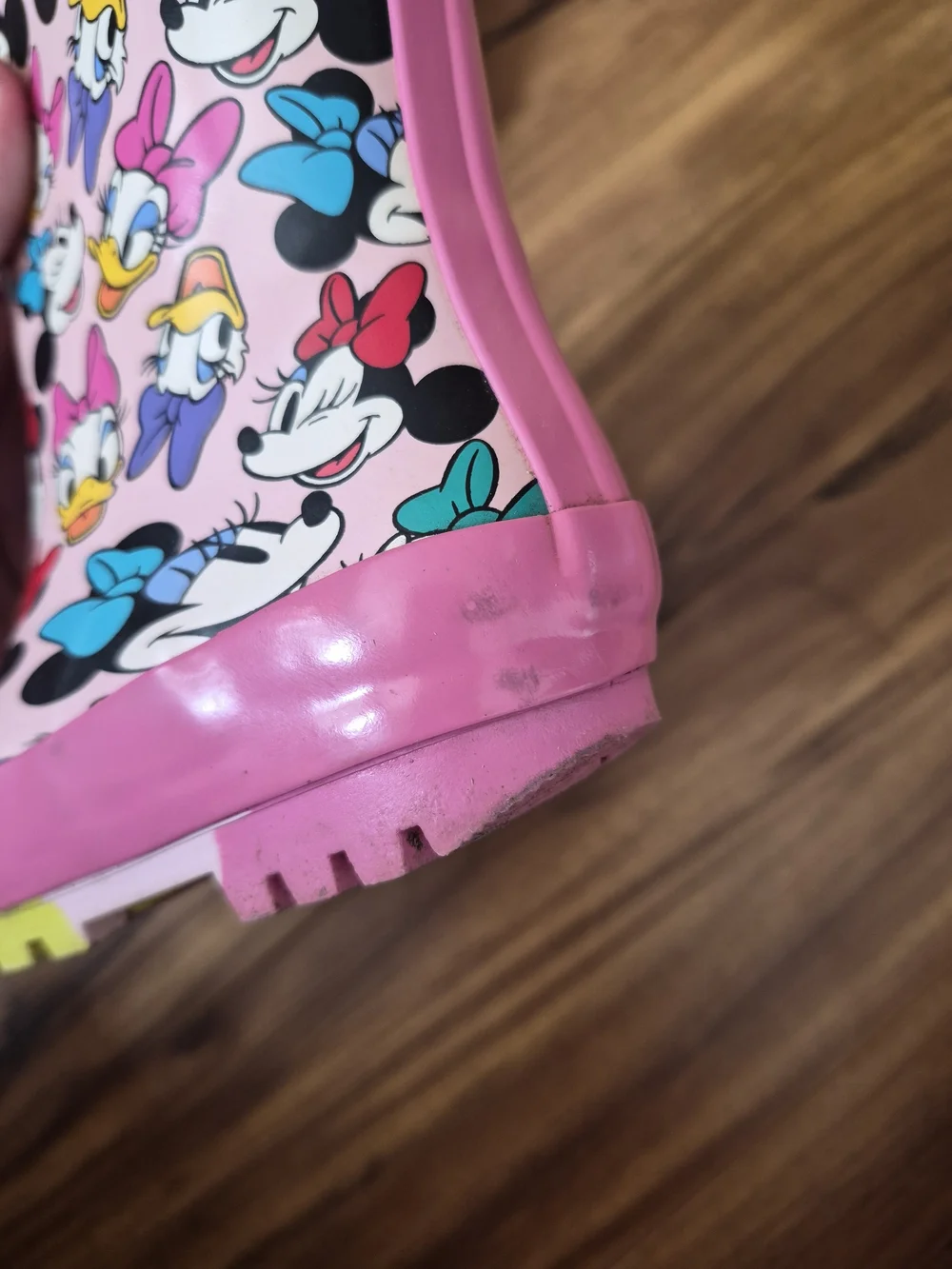 Disney Pink Minnie & Friends Kids Rain Boots with Bow Handles- Toddler 5/6